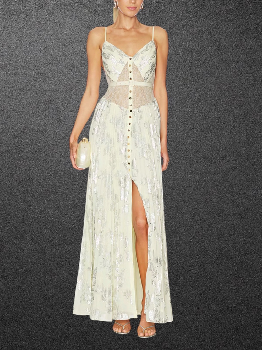 Yellow Spaghetti-Strap Maxi Dress